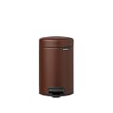 Brabantia New Icon Step Trash Can (0.8 Gal/Mineral Cosy Brown) Soft Closing Bathroom Bedroom Garbage/Recycling Can with Removable Bucket