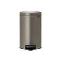 Brabantia Step-On Small Trash Can | Platinum | 3.2 Gallon / 12L | Bathroom, Bedroom, Office Trash Can with Light Pedal Opening, Handle &amp; Removable Inner Bucket | 9.9 x 13.3 x 16.2 | + Trash Bags