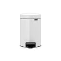 Brabantia New Icon Step Trash Can (0.8 Gal/White) Soft Closing Kitchen Garbage/Recycling Can with Removable Bucket