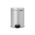 Brabantia New Icon Step Trash Can (1.3 Gal/Metallic Grey) Soft Closing Kitchen Garbage/Recycling Can with Removable Bucket