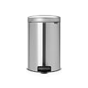 Brabantia Step-On Trash Can | Matt Steel FPP | 5.3 Gallon / 20L | Bathroom, Bedroom, Office Trash Can with Light Pedal Opening, Handle &amp; Removable Inner Bucket | 11.4 x 15 x 18.4 | + Trash Bags