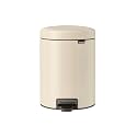Brabantia New Icon Step Trash Can (1.3 Gal/Soft Beige) Soft Closing Kitchen Garbage/Recycling Can with Removable Bucket
