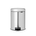 Brabantia New Icon Step Trash Can (1.3 Gal/Matt Steel FPP) Soft Closing Kitchen Garbage/Recycling Can with Removable Bucket