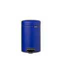 Brabantia New Icon Step Trash Can (0.8 Gal/Mineral Powerful Blue) Soft Closing Bathroom Bedroom Garbage/Recycling Can with Removable Bucket