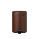 Brabantia New Icon Step Trash Can (1.3 Gal/Mineral Cosy Brown) Soft Closing Kitchen Garbage/Recycling Can with Removable Bucket