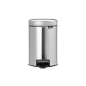 Brabantia New Icon Step Trash Can (0.8 Gal/Matt Steel FPP) Soft Closing Kitchen Garbage/Recycling Can with Removable Bucket