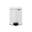 Brabantia New Icon Step Trash Can (1.3 Gal/White) Soft Closing Kitchen Garbage/Recycling Can with Removable Bucket