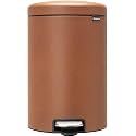 Brabantia New Icon Step Trash Can (5.3 Gal/Mineral Cinnamon) Soft Closing Kitchen Garbage/Recycling Can with Removable Bucket &amp; Metal Pedal