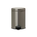 Brabantia Step-On XS Trash Can | Platinum | 1.3 Gallon / 5L | Bathroom, Bedroom, Office Trash Can with Light Pedal Opening, Handle &amp; Removable Inner Bucket | 8.1 x 10.7 x 11.5 | + Trash Bags