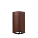 Brabantia New Icon Step Trash Can (3.2 Gal/Mineral Cosy Brown) Soft Closing Kitchen Garbage/Recycling Can with Removable Bucket
