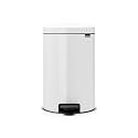 Brabantia New Icon Step Trash Can (5.3 Gal/White) Soft Closing Kitchen Garbage/Recycling Can with Removable Bucket