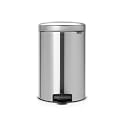 Brabantia NewIcon Pedal Bin 20L (Matt Steel) Soft-Closure Rubbish Bin with Removable Inner Bucket + Free Bin Bags
