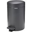 Brabantia NewIcon Small Bathroom Bin with Lid 3L | Odour-Proof Pedal Bin with Removable Inner Bucket for Bathroom, Toilet, or Small Spaces | Mineral Infinite Grey