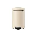 Brabantia NewIcon Step-On Soft Closing Kitchen Garbage/Recycling Can with Removable Bucket, 3.2 Gal, Soft Beige