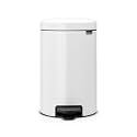 Brabantia NewIcon Step-On Soft Closing Kitchen Garbage/Recycling Can with Removable Bucket, 3.2 Gal, White