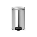 Brabantia NewIcon Step-On Soft Closing Kitchen Garbage/Recycling Can with Removable Bucket, 3.2 Gal, Matt Steel Fingerprint Proof