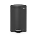 Brabantia Step-On Small Trash Can | Mineral Infinite Gray | 3.2 Gallon / 12L | Bathroom, Bedroom, Office Trash Can, Light Pedal, Handle &amp; Removable Inner Bucket | 9.9 x 13.3 x 16.2 | + Trash Bags