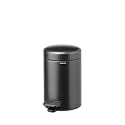 Brabantia Step-On XS Trash Can | Confident Gray | 0.8 Gallon / 3L | Bathroom, Bedroom, Office Trash Can with Light Pedal Opening, Handle &amp; Removable Inner Bucket | 6.6 x 9.3 x 10.4 | + Trash Bags
