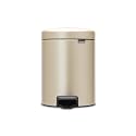 Brabantia Step-On XS Trash Can | Metallic Gold | 1.3 Gallon / 5L | Bathroom, Bedroom, Office Trash Can with Light Pedal Opening, Handle &amp; Removable Inner Bucket | 8.1 x 10.7 x 11.5 | + Trash Bags