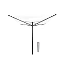 Brabantia Topspinner Outdoor 4 Arm Spinning Clothesline (164 ft/Ø 1.8") Rotating, Folding Clothes Drying Rack + Ground Spike (Anthracite)