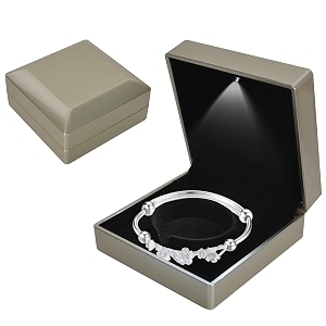 bracelet box with led light velvet jewelry pendant necklace bangle light up storage display case luxury led light bracelet gift box for proposal engagement wedding anniversary 10105cm gold