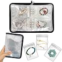 Bracelet Holder Travel Jewelry Organizer Case Transparent Jewelry Storage Book for Earring Necklace Ring with Small Clear Zippered Pouch