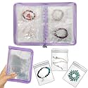 Bracelet Holder Travel Jewelry Organizer Case Transparent Jewelry Storage Book for Earring Necklace Ring with Small Clear Zippered Pouch