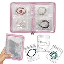 Bracelet Holder Travel Jewelry Organizer Case Transparent Jewelry Storage Book for Earring Necklace Ring with Small Clear Zippered Pouch