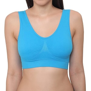 brachy womens women39s cotton amp elastane non-padded non-wired workout supportive seamless wireless yoga air bra
