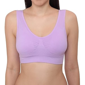 brachy womens women39s cotton amp elastane non-padded non-wired workout supportive seamless wireless yoga air bra