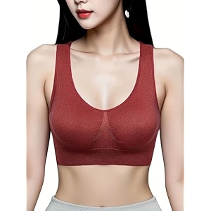 brachy womens women39s cotton amp elastane non-padded non-wired workout supportive seamless wireless yoga air bra