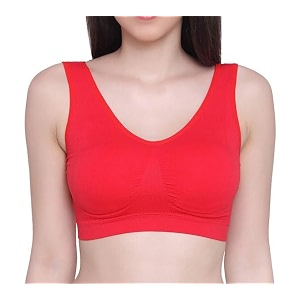 brachy womens women39s cotton amp elastane non-padded non-wired workout supportive seamless wireless yoga air bra