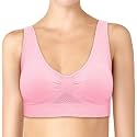 Brachy Womens Women's Cotton &amp; Elastane Non-Padded Non-Wired Workout Supportive Seamless Wireless Yoga Air Bra