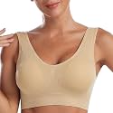 Brachy Womens Women's Cotton &amp; Elastane Non-Padded Non-Wired Workout Supportive Seamless Wireless Yoga Air Bra
