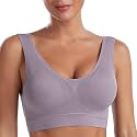 Brachy Womens Women's Cotton &amp; Elastane Non-Padded Non-Wired Workout Supportive Seamless Wireless Yoga Air Bra