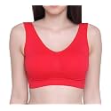 Brachy Womens Women's Cotton &amp; Elastane Non-Padded Non-Wired Workout Supportive Seamless Wireless Yoga Air Bra