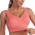 Brachy Womens Women's Cotton &amp; Elastane Non-Padded Non-Wired Workout Supportive Seamless Wireless Yoga Air Bra