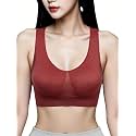 Brachy Womens Women's Cotton &amp; Elastane Non-Padded Non-Wired Workout Supportive Seamless Wireless Yoga Air Bra