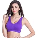Brachy Womens Women's Cotton &amp; Elastane Non-Padded Non-Wired Workout Supportive Seamless Wireless Yoga Air Bra