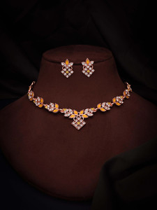 brado jewellery brass gold-plated rose gold yellow jewel set pack of 1