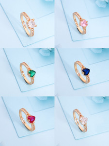 brado jewellery rosegold plated crystal ring brass diamond brass plated ring