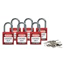 Brady 118953 Red, Brady Compact Safety Lock - Keyed Alike (3 Locks)