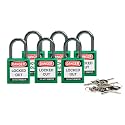 Brady 118927 Green, Brady Compact Safety Lock - Keyed Different (6 Locks)