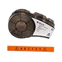 Brady Authentic (M21-375-595-OR) All-Weather Vinyl Label for Indoor/Outdoor ID, Lab and Equipment Labeling, Black on Orange- For M210, M210-LAB, M211, BMP21-PLUS and BMP21-LAB Printers, .375" W, 21' L
