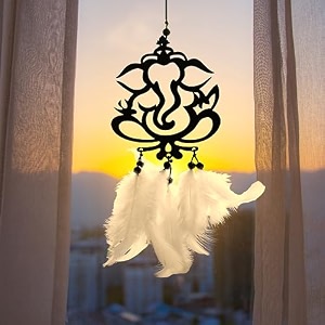 car hanging accessories - rear view mirror hanging accessories good luck dream catcher for car balcony and room om namah shivay devi maa