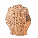 Braided Paper Cord Organiser Box Handwoven Storage Bin for Toy Cosmetics Shell Themed Home Decoration Accessory Handcrafted Paper Cord Organizer
