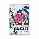 Pack of 2 Wooden Stick Puzzles for Kids 2-4 Years, Preschool Montessori Educational Toy | Fun Way to Learn Animal Names Octopus and Peacock| Puzzle &amp; Scrabble Game for Kids