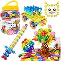 Brain Flakes 500 Piece Set, Ages 3+, Interlocking Plastic Disc Toy for Creative Building, Educational STEM Learning, Construction Block Play for Kids, Teens, Adults, Boys, and Girls