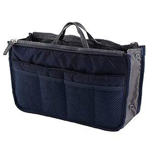 brain freezer handbag organizer multipocket 13 compartment organizer blue