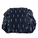 Brain Freezer Cosmetic Makeup Kit Storage Organizer Drawstring Travel Toiletry Vanity Bag Big Compartment, Makeup Brush Holder Portable (Black)